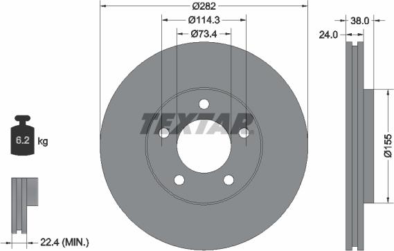 Textar 92153100 - Bremžu diski autospares.lv