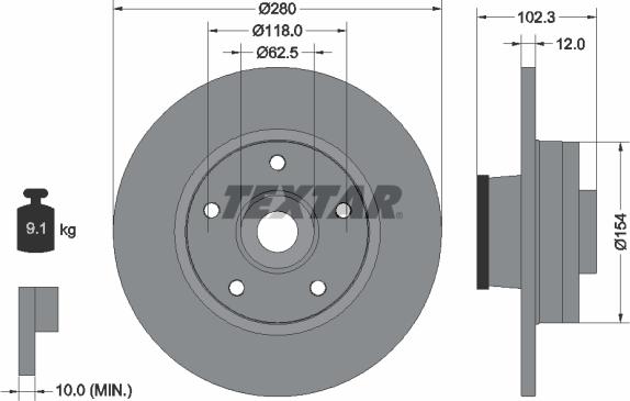 Textar 92153700 - Brake Disc www.autospares.lv