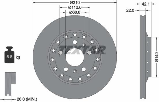 Textar 92152303 - Тормозной диск www.autospares.lv