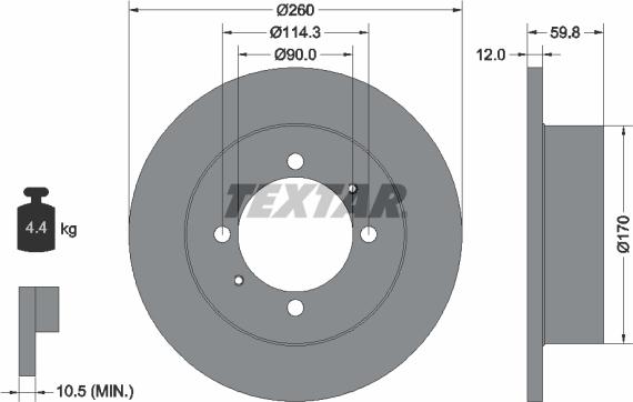 Textar 92169603 - Bremžu diski www.autospares.lv