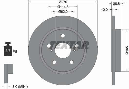 Textar 92164000 - Bremžu diski www.autospares.lv