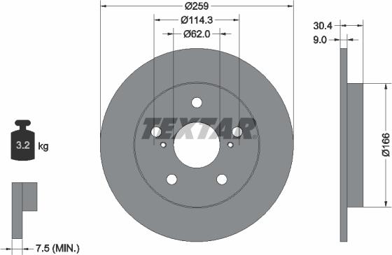 Textar 92164100 - Bremžu diski autospares.lv