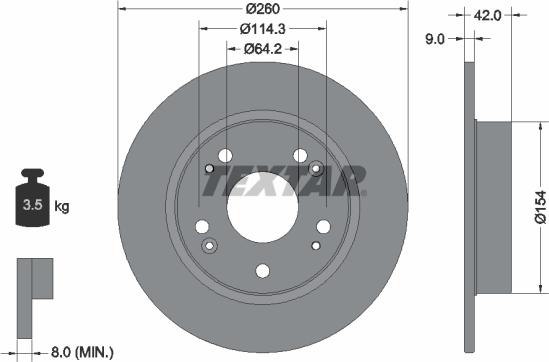 Textar 92164300 - Bremžu diski www.autospares.lv