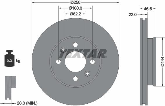 Textar 92164700 - Bremžu diski www.autospares.lv