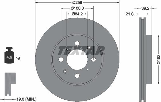 Textar 92165900 - Brake Disc www.autospares.lv