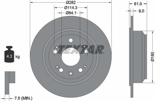 Textar 92165803 - Bremžu diski www.autospares.lv