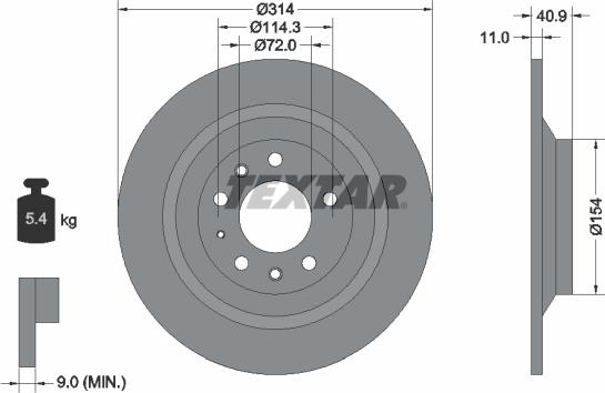 Textar 92166400 - Bremžu diski www.autospares.lv