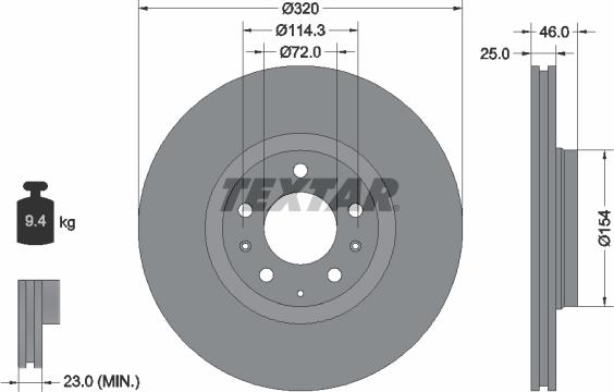 Textar 92166300 - Bremžu diski autospares.lv