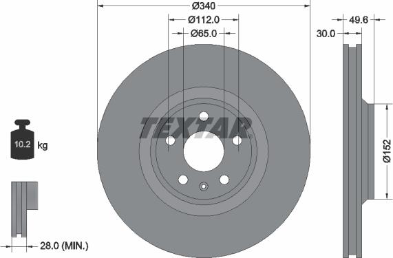 Textar 92160505 - Bremžu diski www.autospares.lv