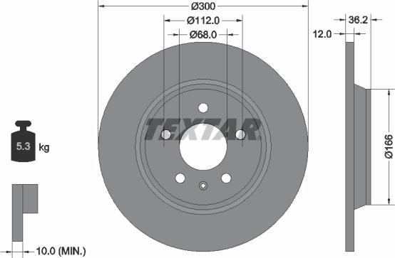 Textar 92160103 - Bremžu diski www.autospares.lv