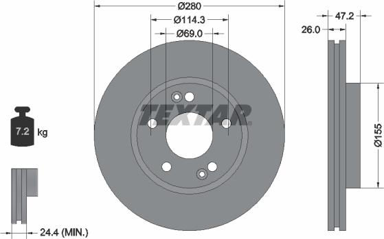 Textar 92161605 - Bremžu diski www.autospares.lv