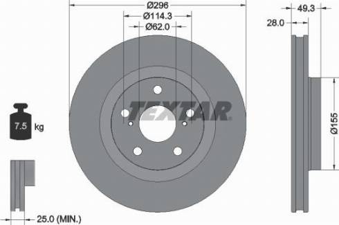 Textar 92168800 - Bremžu diski autospares.lv