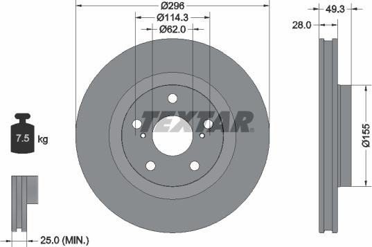 Textar 92168803 - Bremžu diski autospares.lv