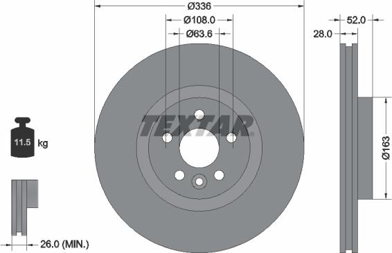 Textar 92168203 - Bremžu diski www.autospares.lv