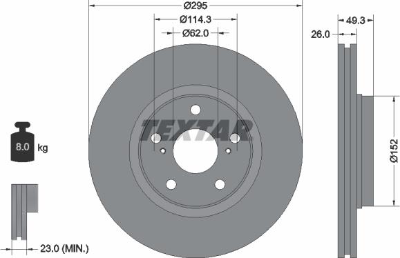 Textar 92163900 - Bremžu diski www.autospares.lv