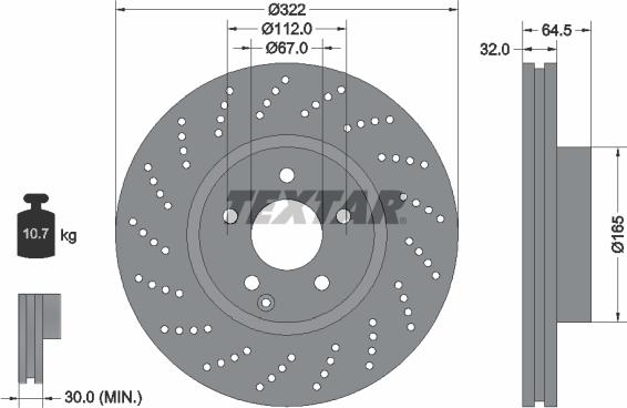 Textar 92163403 - Bremžu diski www.autospares.lv