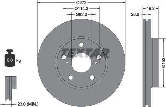 Textar 92163700 - Bremžu diski autospares.lv