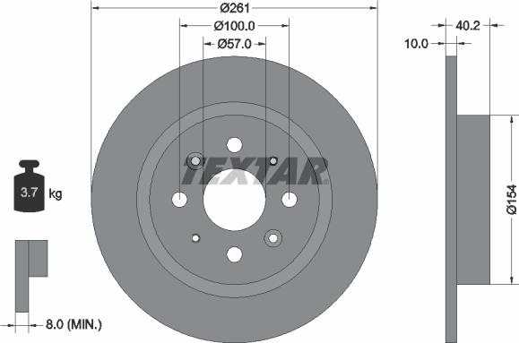 Textar 92162200 - Bremžu diski www.autospares.lv