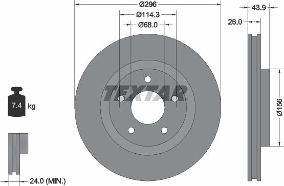 Textar 92167400 - Bremžu diski www.autospares.lv