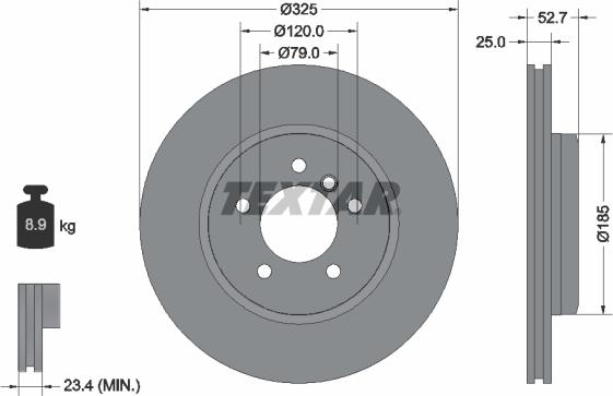 Textar 92106905 - Bremžu diski www.autospares.lv