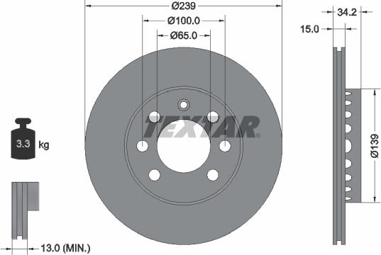 Textar 92106400 - Bremžu diski www.autospares.lv