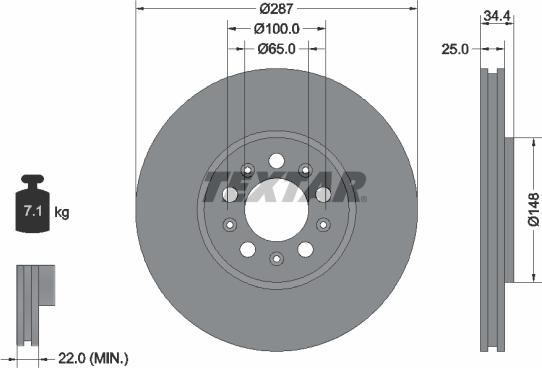 Textar 92106605 - Bremžu diski www.autospares.lv