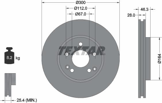 Textar 92106000 - Bremžu diski www.autospares.lv