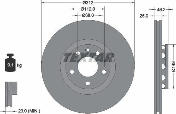 Textar 92106105 - Bremžu diski www.autospares.lv