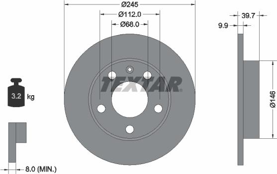 Textar 92106205 - Bremžu diski www.autospares.lv