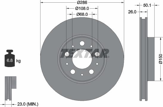 Textar 92100500 - Bremžu diski www.autospares.lv