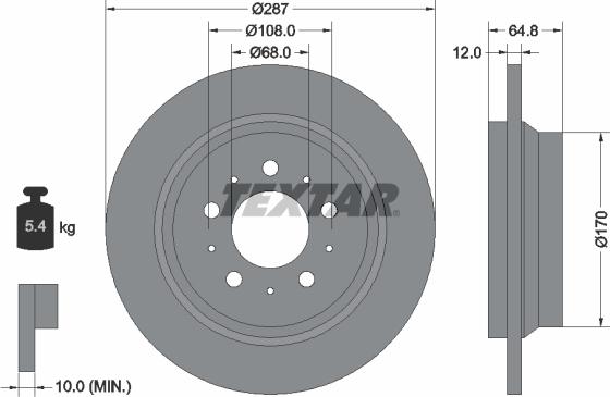 Textar 92100705 - Bremžu diski www.autospares.lv