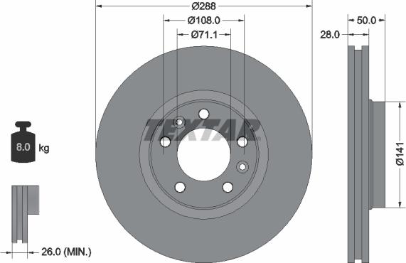 Textar 92108000 - Bremžu diski autospares.lv