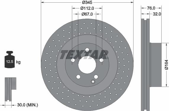 Textar 92108800 - Bremžu diski www.autospares.lv