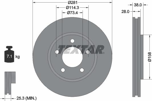 Textar 92108300 - Bremžu diski autospares.lv