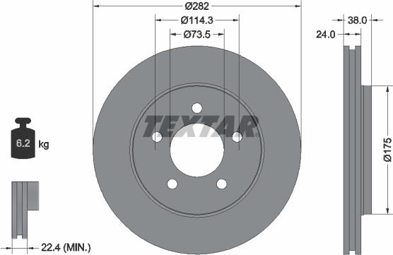 Textar 92108700 - Bremžu diski autospares.lv