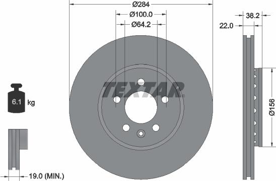 Textar 92103400 - Bremžu diski autospares.lv