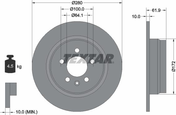 Textar 92103500 - Bremžu diski autospares.lv