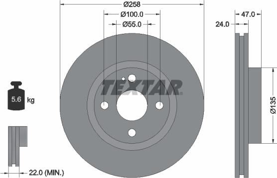 Textar 92103100 - Bremžu diski www.autospares.lv