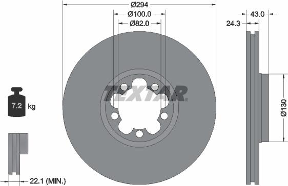 Textar 92103800 - Bremžu diski www.autospares.lv