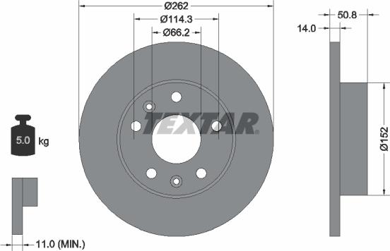 Textar 92102900 - Bremžu diski www.autospares.lv