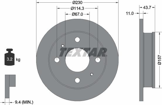 Textar 92102800 - Bremžu diski www.autospares.lv