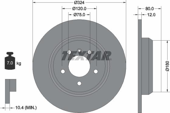 Textar 92107403 - Bremžu diski www.autospares.lv