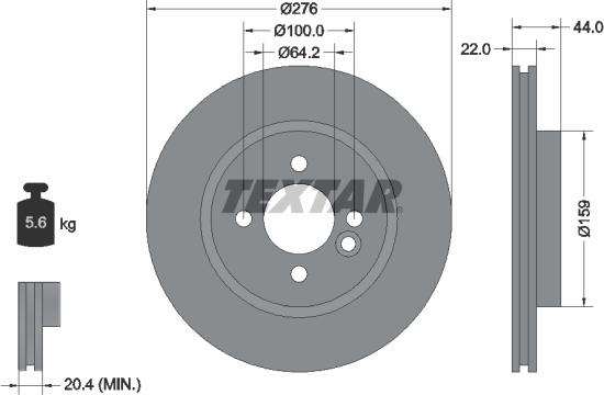 Textar 92107505 - Bremžu diski www.autospares.lv