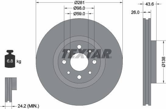 Textar 92107703 - Bremžu diski autospares.lv