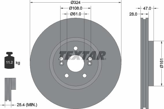 Textar 92119405 - Bremžu diski www.autospares.lv