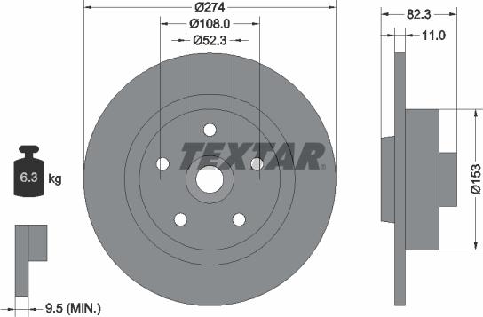 Textar 92119100 - Bremžu diski www.autospares.lv