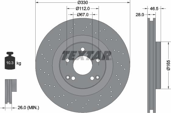 Textar 92119805 - Bremžu diski www.autospares.lv