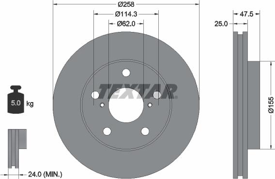 Textar 92114400 - Bremžu diski autospares.lv