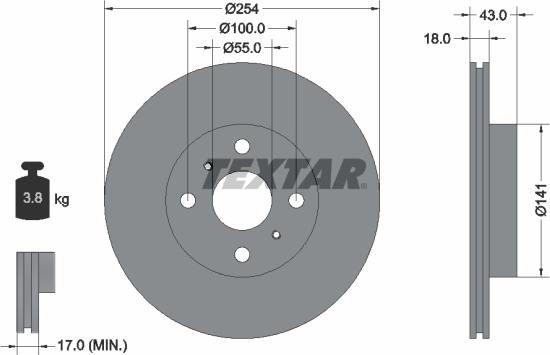 Textar 92114600 - Bremžu diski www.autospares.lv