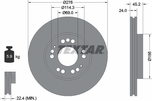 Textar 92114800 - Bremžu diski www.autospares.lv